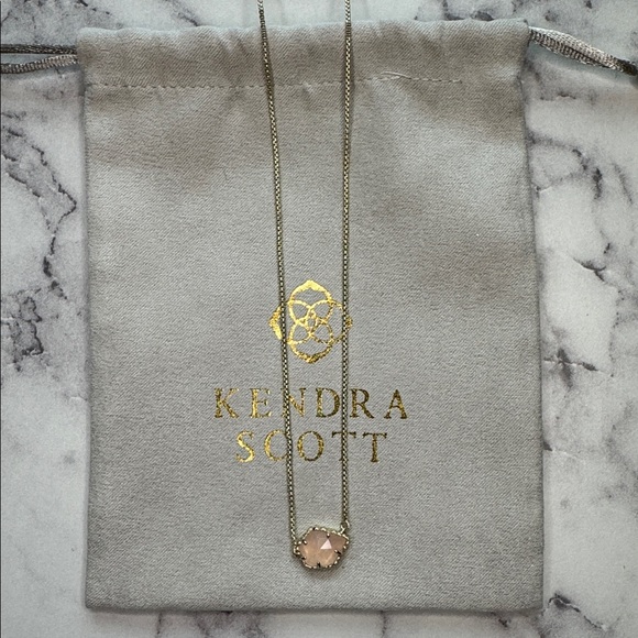 Kendra Scott Tess Silver Tone Drusy Pendant Necklace Pink - Picture 2 of 3